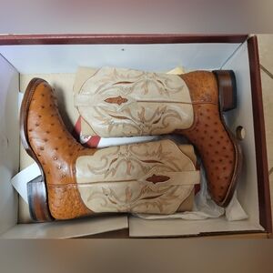 Ostrich leather boots